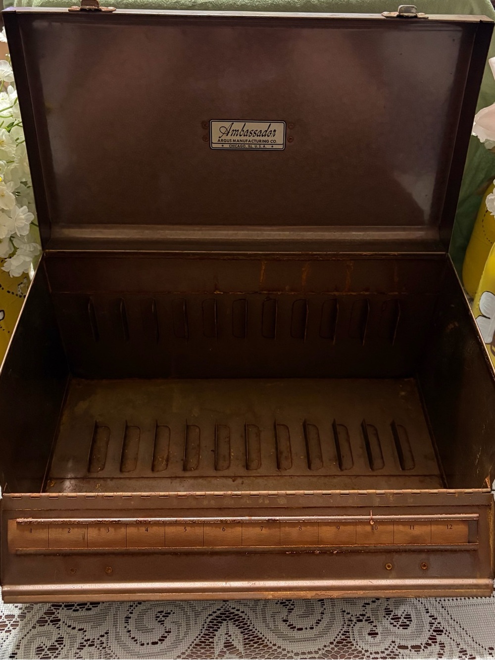 Brown Metal Storage Box